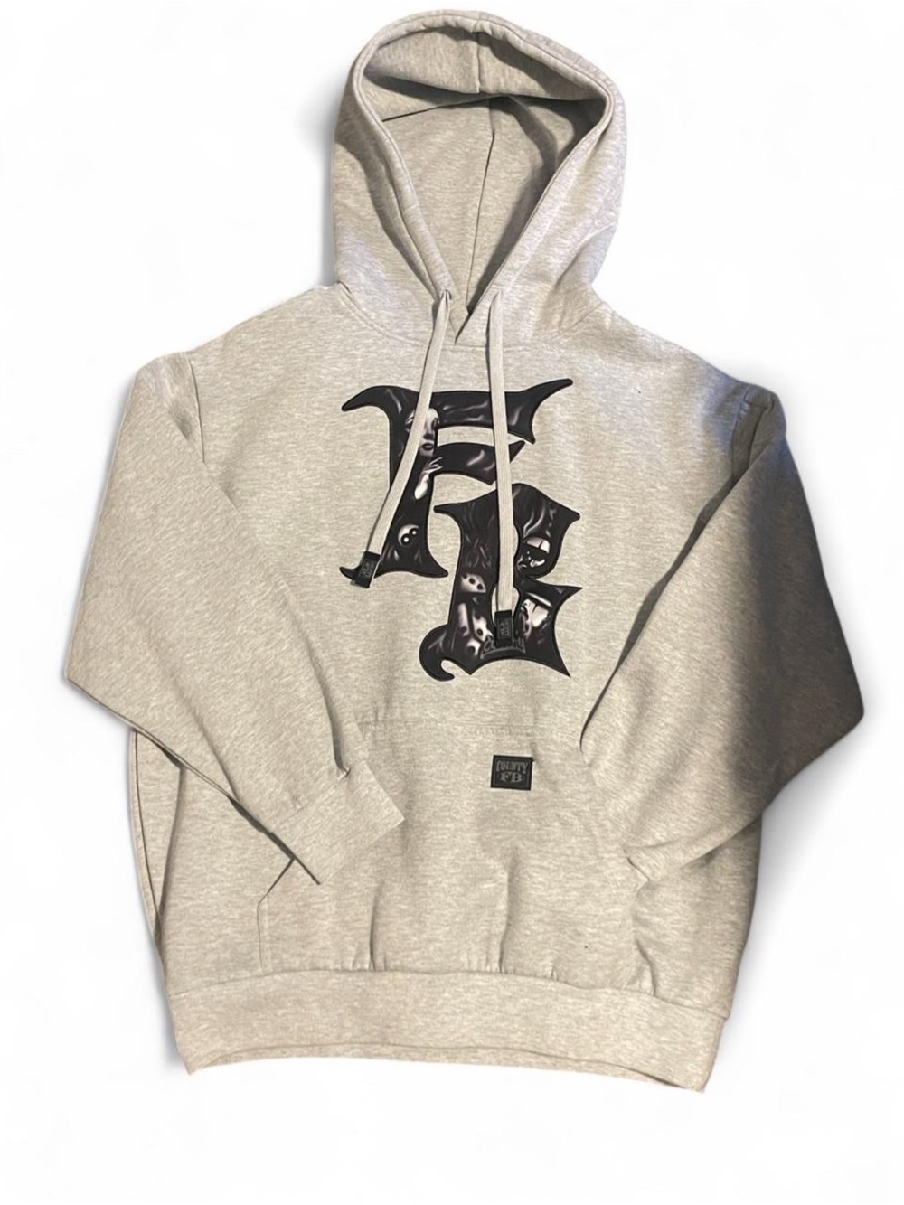 Fb county Light Gray Graphic Hoodie Sweatshirt
